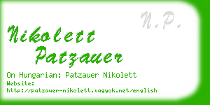 nikolett patzauer business card